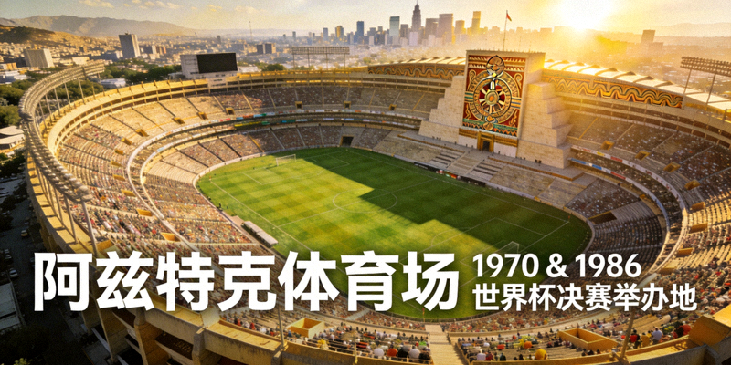 墨西哥城阿兹特克体育场全景，世界著名足球圣地，曾举办1970和1986年世界杯决赛